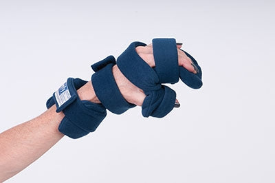 Resting Hand Splint with Five Straps ComfySplints™ Progressive Broadcloth / Foam / Steel Right Hand Navy Blue One Size Fits Most