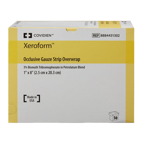 Xeroform Petrolatum Impregnated Dressing Xeroform™ Occlusive Strip 1 X 8 Inch Sterile #8884431302