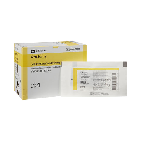 Xeroform Petrolatum Impregnated Dressing Xeroform™ Occlusive Strip 1 X 8 Inch Sterile #8884431302