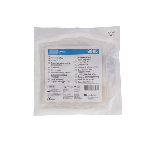 Hollister Urinary Leg Bag Anti-Reflux Valve Sterile 900 mL Vinyl #9805