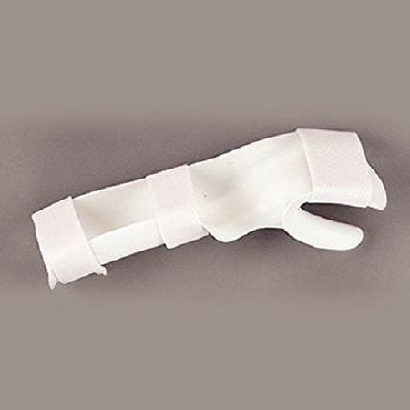 Functional-Position Hand Splint with Strapping Rolyan® Preformed Thermoplastic Left Hand White Medium 3-1/2 to 4 Inch MCP Width