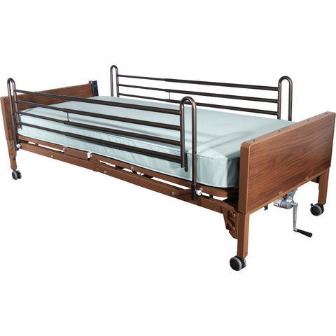 Drive Medical Full-Length Hospital Side Rail, Brown-Vein Finish, 1 Pair #15001ABV