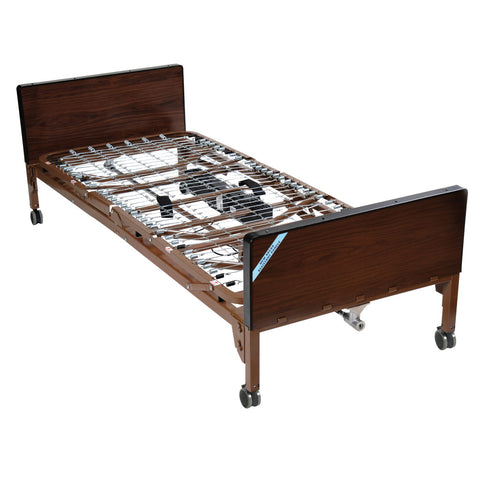 Drive Medical Delta® Ultra- Light 1000, Semi-Electric Bed with Full Rails and Foam Mattress #15030BV-PKG-2