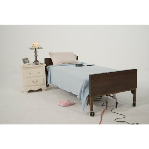 Drive Medical Delta® Ultra- Light 1000, Semi-Electric Bed with Full Rails and Innerspring Mattress #15030BV-PKG