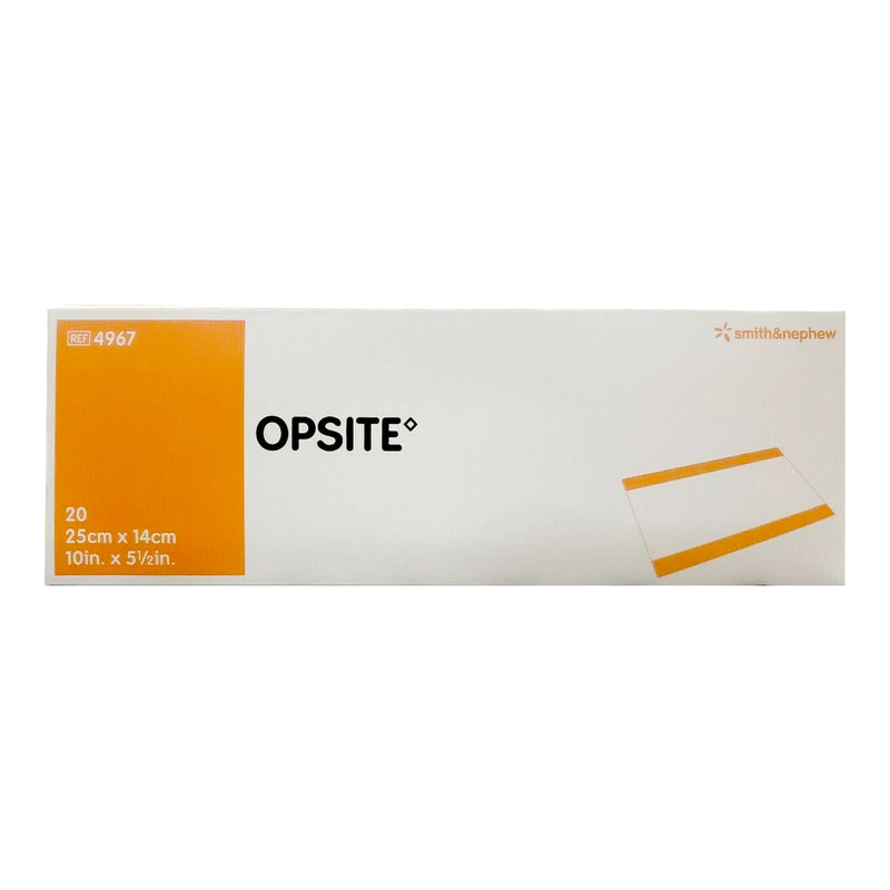 Transparent Film Dressing OpSite 5-1/2 X 10 Inch 2 Tab Delivery Rectangle Sterile #4967