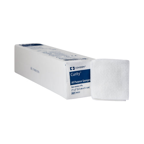 Nonwoven Sponge Curity™ Polyester / Rayon 4-Ply  Square NonSterile