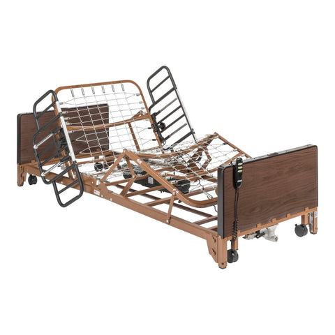 Drive Medical Delta® Ultra-Light 1000 Full-Electric Low Bed with Half Rails #15235BV-HR
