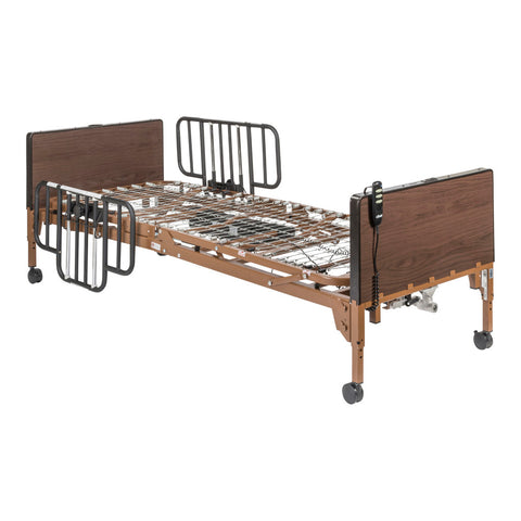 Drive Medical Delta® Ultra-Light 1000 Full-Electric Low Bed with Half Rails #15235BV-HR