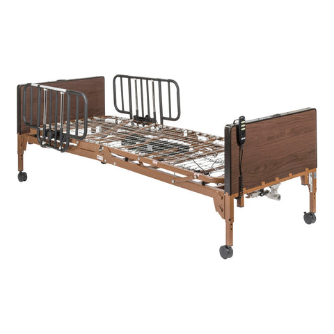 Drive Medical Delta® Ultra-Light 1000 Full-Electric Low Bed with Half Rails #15235BV-HR