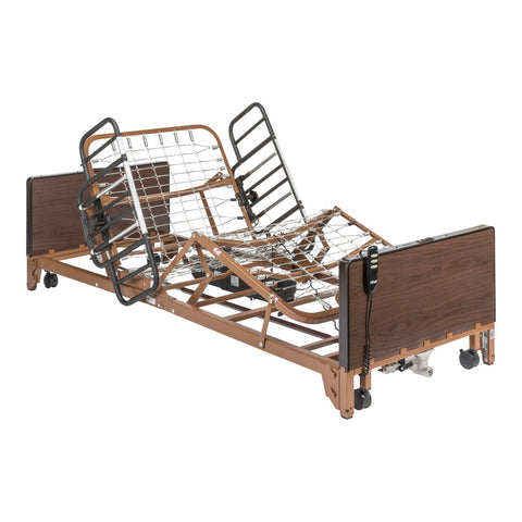 Drive Medical Delta® Ultra-Light 1000 Full-Electric Low Bed with Half Rails #15235BV-HR