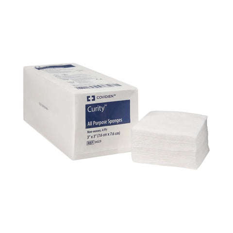 Nonwoven Sponge Curity™ Polyester / Rayon 4-Ply  Square NonSterile