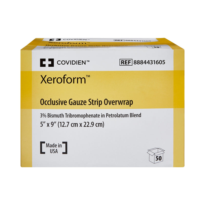 Cardinal Xeroform Petrolatum Impregnated Dressing Xeroform™ Occlusive Strip 5 X 9 Inch Sterile #8884431605