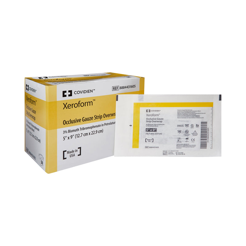 Cardinal Xeroform Petrolatum Impregnated Dressing Xeroform™ Occlusive Strip 5 X 9 Inch Sterile #8884431605