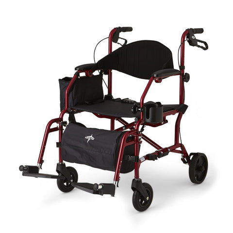Medline Translator Combination Transport Chair and Rollator, 18" Wide Seat