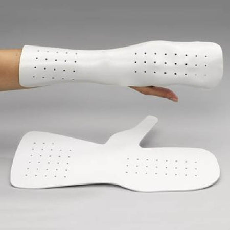 Dorsal Blocking Wrist Splint Rolyan® Pre-Cut / Solid Polyflex II® Thermoplastic Left or Right Hand White Medium