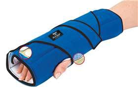 Night Wrist Brace IMAK® RSI Adjustable Pil-O-Splint® ergoBeads® / Foam / Polyflannel Left or Right Hand Black / Blue One Size Fits Most