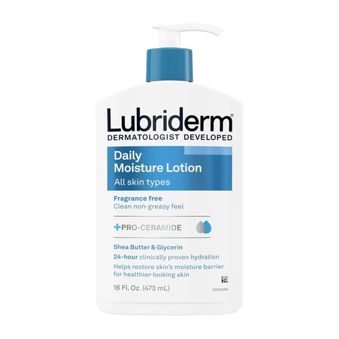 Hand and Body Moisturizer Lubriderm® 16 oz. Pump Bottle Unscented Lotion CHG Compatible #514832300