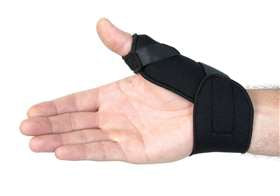 Thumb Splint AliMed® Custom-Molded Adult Large Hook and Loop Strap Closure Black