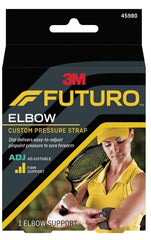 Elbow Support 3M™ Futuro™ One Size Fits Most Hook and Loop Strap Closure Tennis Elbow Strap Left or Right Elbow Black