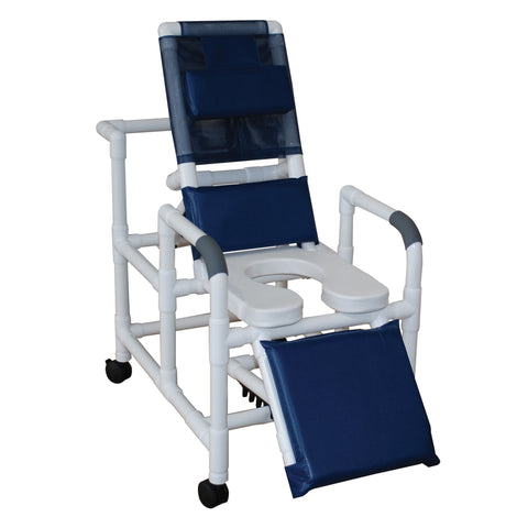 MJM International Reclining Shower Chair With Soft Seat Deluxe Elongated #193-SSDE