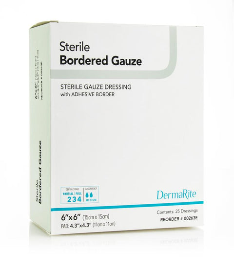 Island Dressing DermaRite® Bordered Gauze Square NonSterile