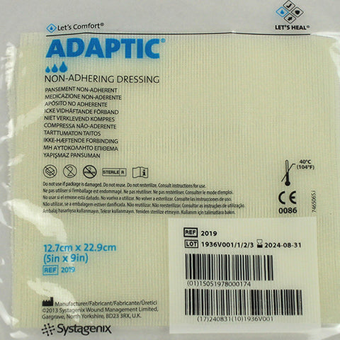 Oil Emulsion Impregnated Dressing 3M™ Adaptic™ Rectangle 5 X 9 Inch Sterile #2019