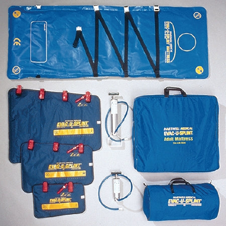 Evac-U-Splint® Vacuum Splint Kit Vacuum Splint Vinyl - Covering / Polystyrene - Filling 11 X 11 X 24 Inch In Carry Case