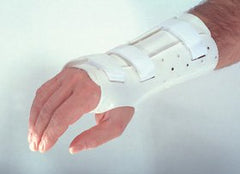 Wrist / Hand Splint PlastiCast Polyethylene / Foam / Stockinette Right Hand White Large 3-3/4 to 4 Inch MCP Width / 9 to 10 Inch Wrist Circumference / 12 to 14 Inch Forearm Circumference