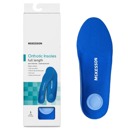 Insole Full Length Size G Polypropylene / EVA / Polyester / Poron® Black / Blue Male 10 to 10-1/2 / Female 12