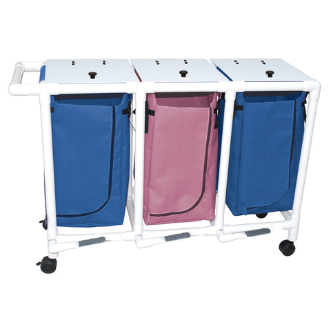 MJM International Triple Bag Hamper With Optional Foot Pedal #214-T-FP