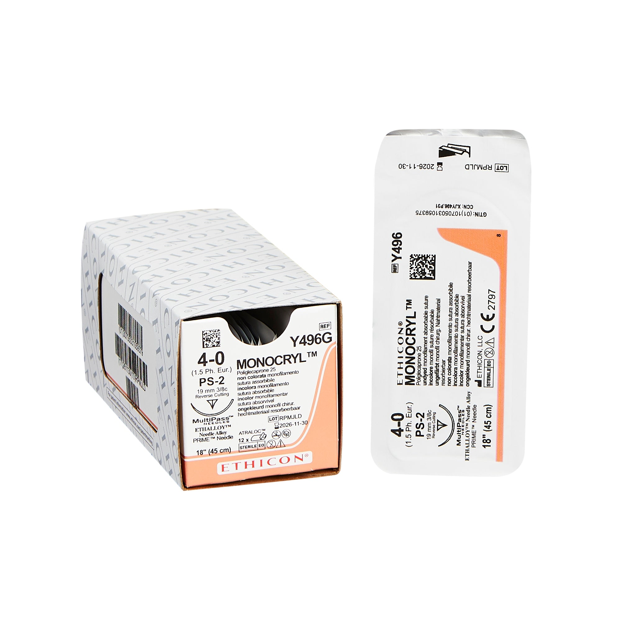 Absorbable Suture with Needle Monocryl™ Poliglecaprone PS-2 3/8 Circle ...