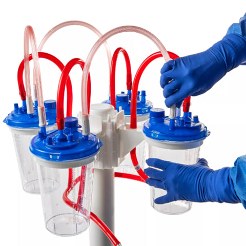 Cardinal Rigid Suction Canister Medi-Vac® Guardian™ 1200 mL Sealing Lid #65651-212