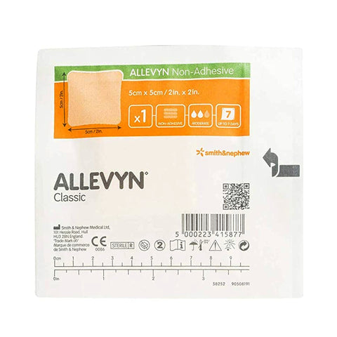 Smith & Nephew Foam Dressing Allevyn 2 X 2 Inch Without Border Film Backing Nonadhesive Square Sterile #66007643