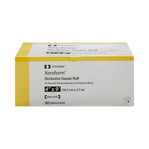 Cardinal Xeroform Petrolatum Impregnated Dressing Xeroform™ Occlusive Roll 4 Inch X 3 Yard Sterile #8884432000