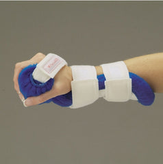 Resting Hand Splint Pucci® Eze Fleece Right Hand Blue / White One Size Fits Most