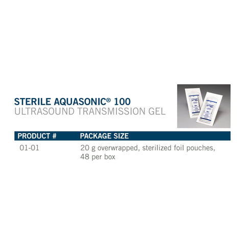 Ultrasound Gel Aquasonic® High Viscosity 20 Gram Packet OR Sterile #01-01