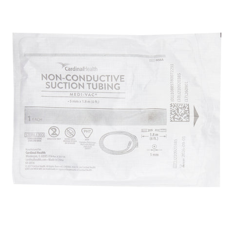 Cardinal Suction Tubing Medi-Vac® Clear 3/16 Inch I.D. 6 Foot Length Non-Conductive Plastic Sterile #N56A