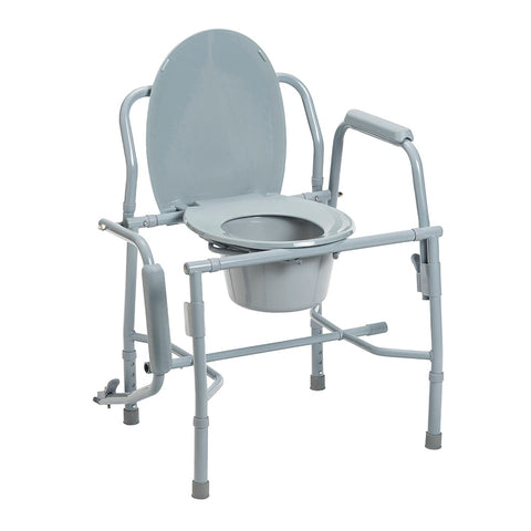 Drive Medical Deluxe Steel Drop Arm Commode, 300 lbs. Weight Capacity #11125KD-1