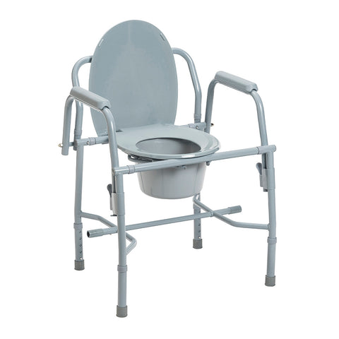Drive Medical Deluxe Steel Drop Arm Commode, 300 lbs. Weight Capacity #11125KD-1