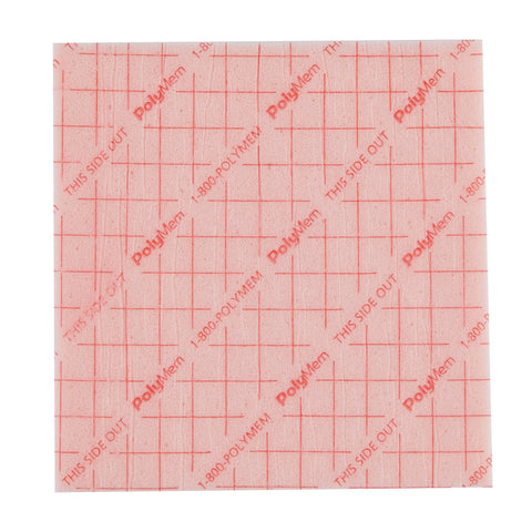 Ferris Manufacturing Foam Dressing PolyMem® 5 X 5 Inch Without Border Film Backing Nonadhesive Square Sterile #5055