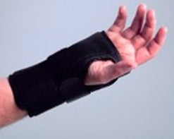 Wrist Brace Deluxe Aluminum / Cotton Flannel / Nylon / Trilaminate Foam Left Hand Black Small 2-1/2 to 3 Inch Palm Width