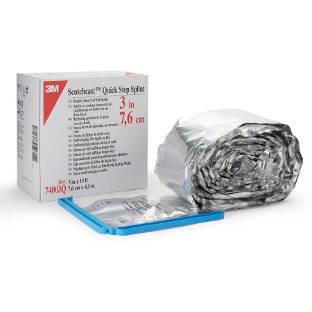 Padded Splint Roll 3M™ Scotchcast™ Quick Step Double Sided Felt 3 Inch X 15 Foot Felt / Fiberglass White