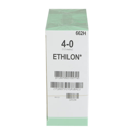 Nonabsorbable Suture with Needle Ethilon™ Nylon FS-2 3/8 Circle Reverse Cutting Needle Size 4-0 Monofilament #662H