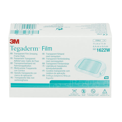 Transparent Film Dressing 3M™ Tegaderm™ 1-3/4 X 1-3/4 Inch Frame Style Delivery Rectangle Sterile #1622W
