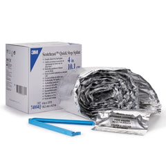 Padded Splint Roll 3M™ Scotchcast™ Quick Step Double Sided Felt 4 Inch X 15 Foot Felt / Fiberglass White