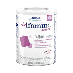 Pediatric Oral Supplement Alfamino® Junior Vanilla Flavor 14.1 oz. Can Powder Amino Acid Food Allergies