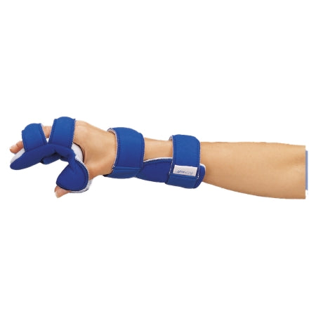 Resting Hand Splint DeRoyal® LMB Air-Soft™ Aluminum / Foam Left Hand Blue Medium