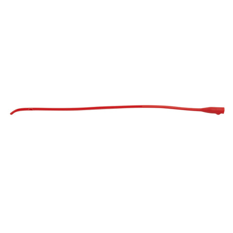 Cardinal Urethral Catheter Dover™ Coude Tip Hydrophilic Coated Red Rubber 16 Fr. 12 Inch #8404