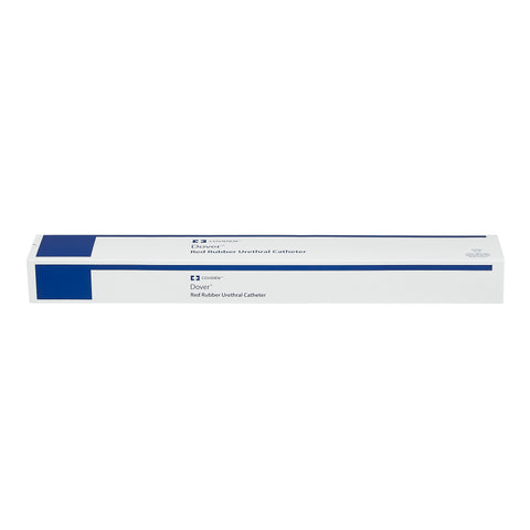 Cardinal Urethral Catheter Dover™ Coude Tip Hydrophilic Coated Red Rubber 16 Fr. 12 Inch #8404