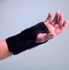 Wrist Brace Deluxe Aluminum / Cotton Flannel / Nylon / Trilaminate Foam Right Hand Black Medium 3 to 3-1/2 Inch Palm Width